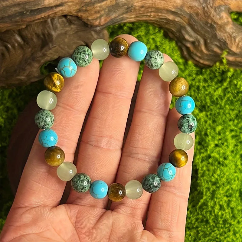 ✨ Natural Stone Symbolic Beaded Bracelet – Unisex Anxiety Relief, Protection, Money Attraction & Spiritual Inner Self-Love Jewelry