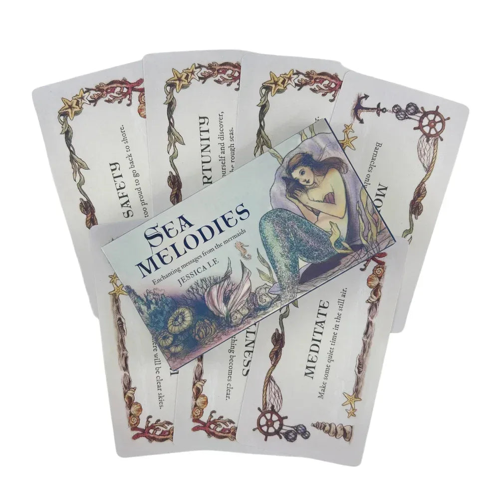 Sea Melodies Oracle Cards – 40-Card Deck "Message From The Mermaids" English Visions Divination Edition for Board & Party Games