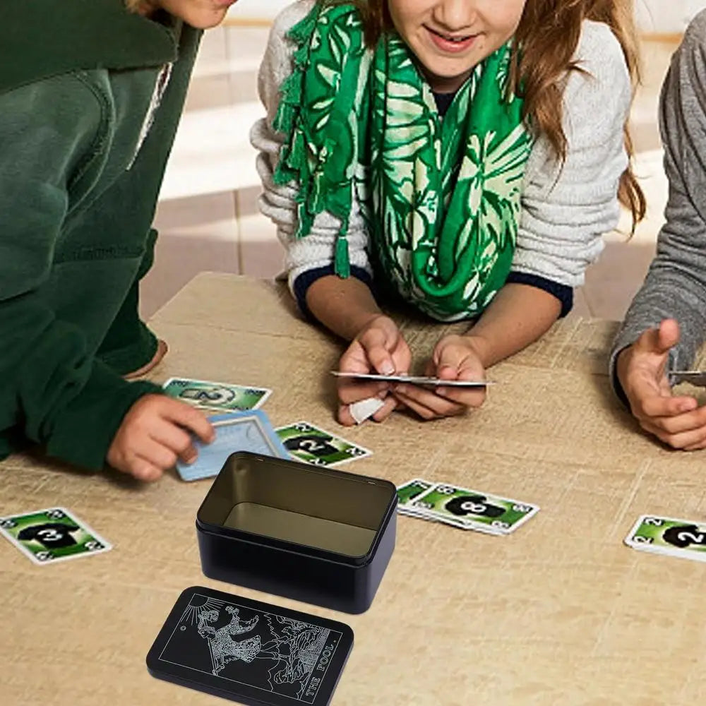 Tarot Cards Box Iron Case Holder for Card Deck Storage Portable Tarot Organizer Storage Case Holder Box For Tarot Cards And Game