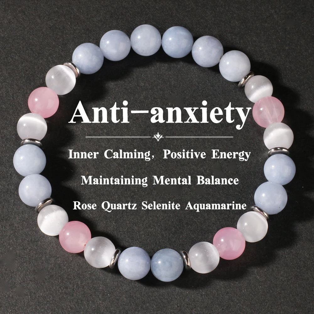 ✨ Elegant Natural Stone Tiger’s Eye Round Bead Bracelet – Four Seasons Striped Colorful Brazalete for Women & Men