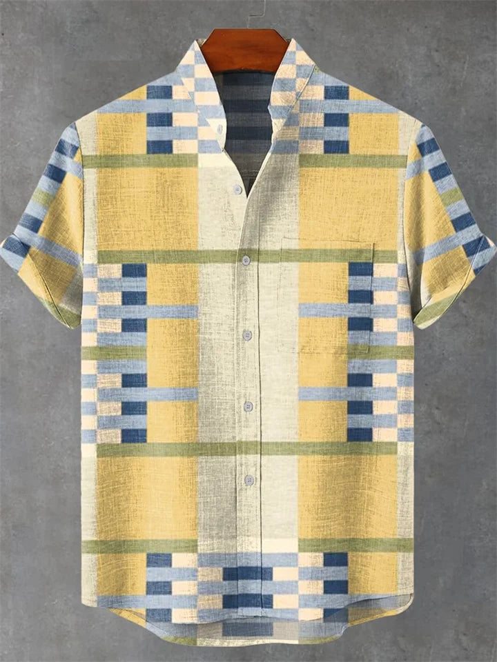 ✨ The Vintage Oceanic Masterpiece: Retro 3D Koi & Wave Print Men's Casual Linen-Blend Shirt – Breathable Summer Hawaiian Style Social Top with High-Definition Artistic Graphics