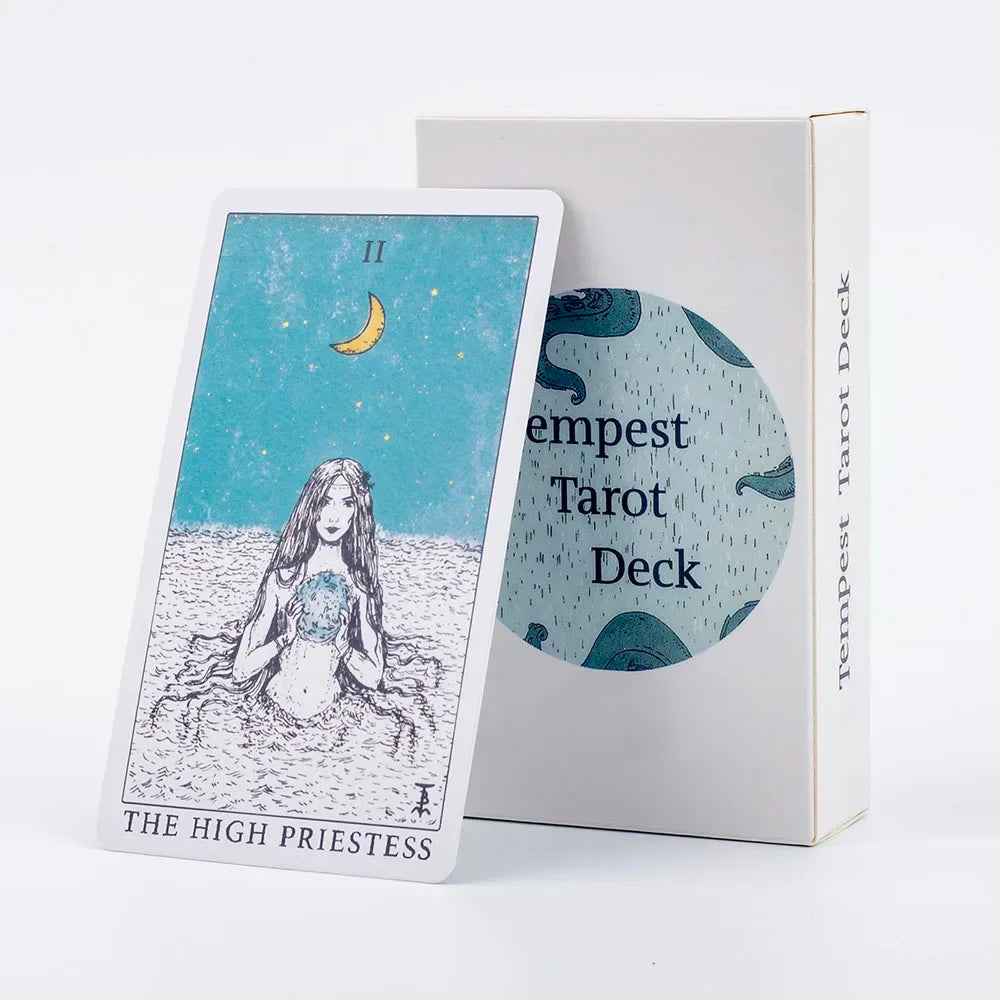 Tempest Tarot Deck – 78 Ocean-Themed Cards with Guidebook for Beginners and Divination TK17K