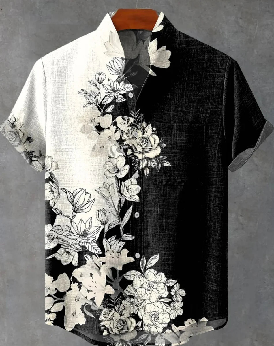 🌅 The Harajuku Sunset Heritage: Premium Unisex Ethnic Linen Shirt – High-Definition Sunset Graphic Print, Breathable Organic Cotton-Linen Blend, and Sophisticated Harajuku-Inspired Streetwear Button-Down SFQQQD1112