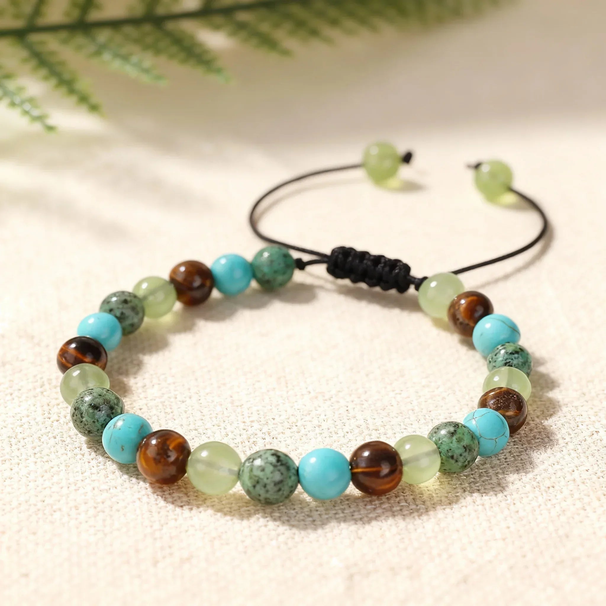 ✨ Classy Winter Jewelry – Yellow and Green Tiger Eye with African Pine Natural Stone Bracelet – Anxiety Relief for Family, Perfect Daily and Christmas Gift