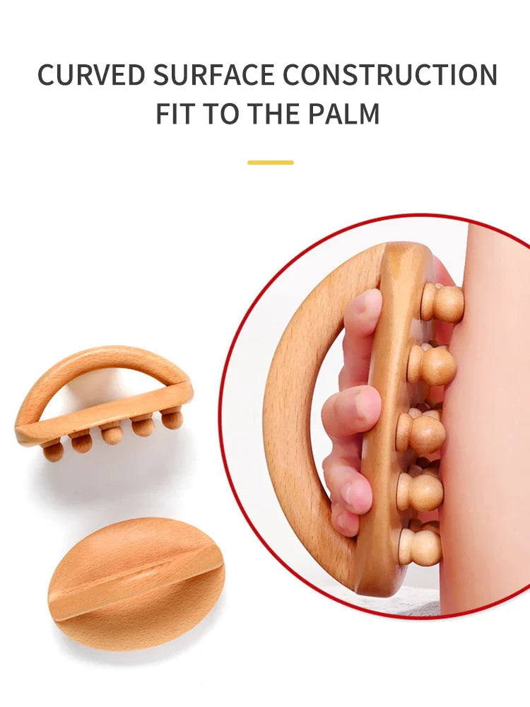 Wood Therapy Fascia Release Massage Tools – Wooden Massage Brush & Gua Sha Body Sculpting Tool for Smooth Meridians and Deep Tissue Relief﻿
