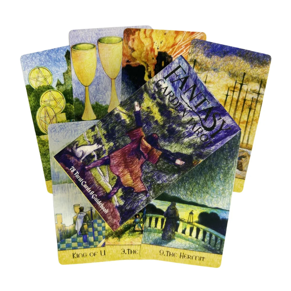 🌷 Fantasy Garden Tarot Cards – 78-Card Oracle Deck for English Visions, Divination & Family Board Game Entertainment