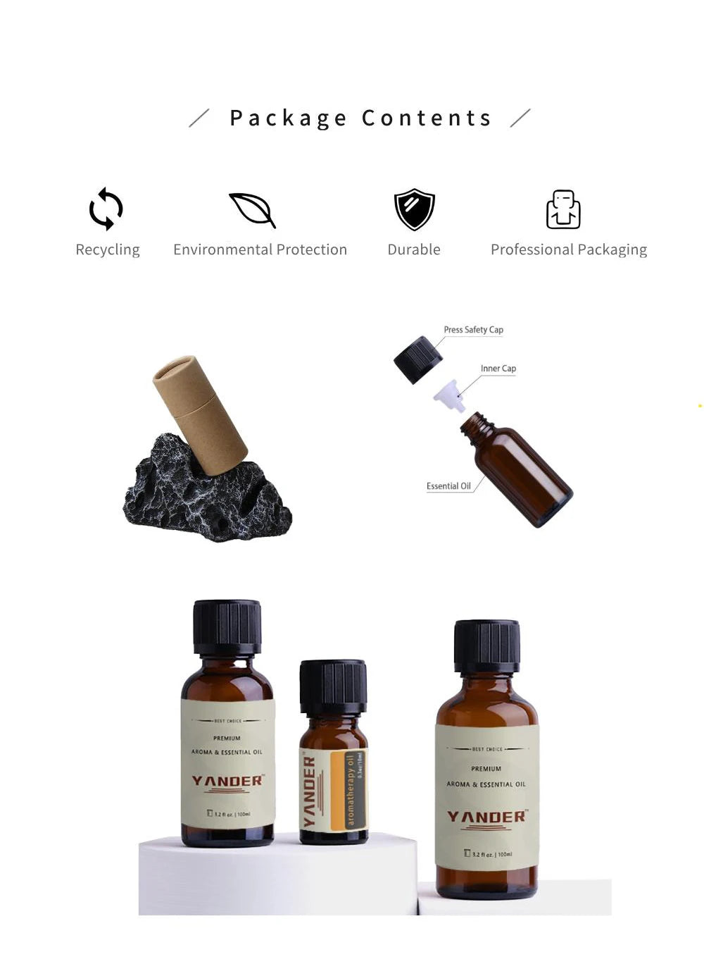 🌿 YANDER 100ml Sandalwood Essential Oil – Aromatic Woody Fragrance, Original Amber Leather No.33 Unisex Eau De Parfum Santal﻿