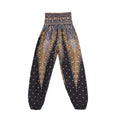 Women's Boho Yoga Pants - High Waist Floral Print Harem Leggings with Pockets for Comfort and Style black