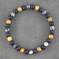 ✨ Natural African Pine Stone Beaded Bracelet – Authentic Picture Stone Bohemian Bangle for Men & Women – Volcanic Elastic Jewelry, Perfect Friendship Gift 36