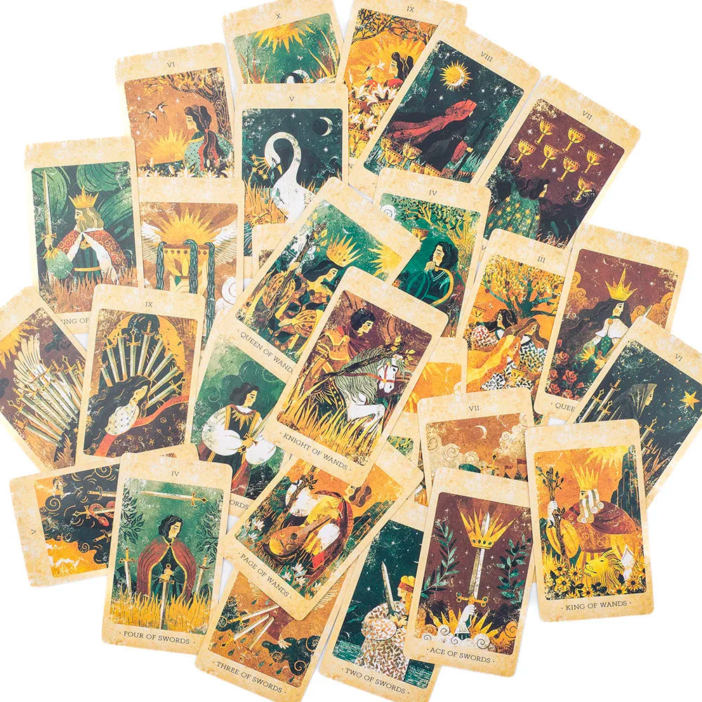 The Solar Kingdom Tarot Deck – 78 Cards + 8 Special Sun and Moon Cards, English Visions Divination Edition for Board and Party Games (10.4x6.1 cm)
