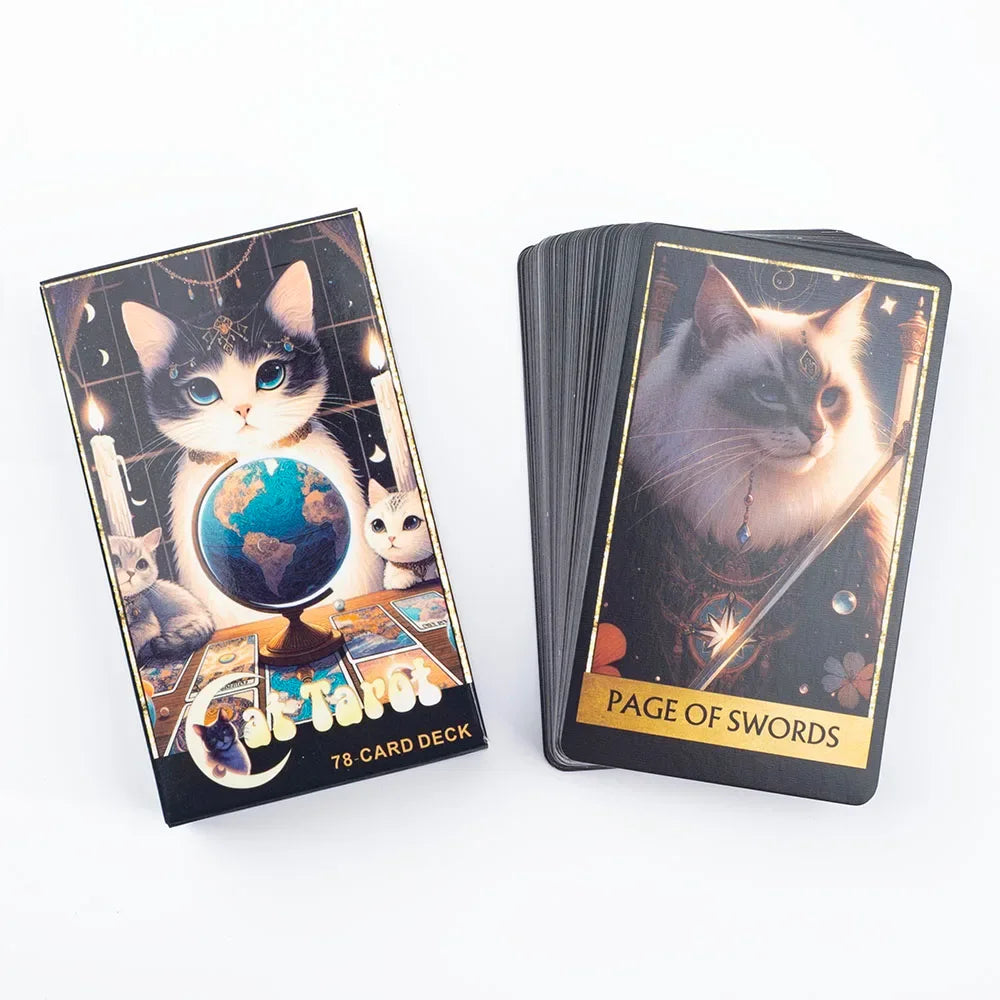 Cat Tarot Card Deck - 78 High-Quality Cards for Fun Fortune Telling and Family Gatherings