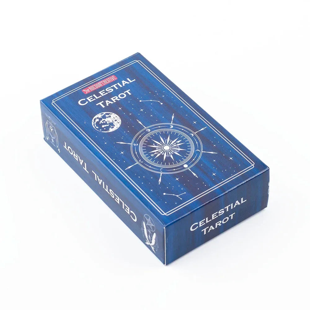 ✨ Celestial Tarot Deck – 78 Cards | Cosmic & Mystical Divination Deck | Zodiac & Astrology Inspired | Compact 10.3 x 6 cm Size | Board Game & Meditation Use | English Guidebook Included