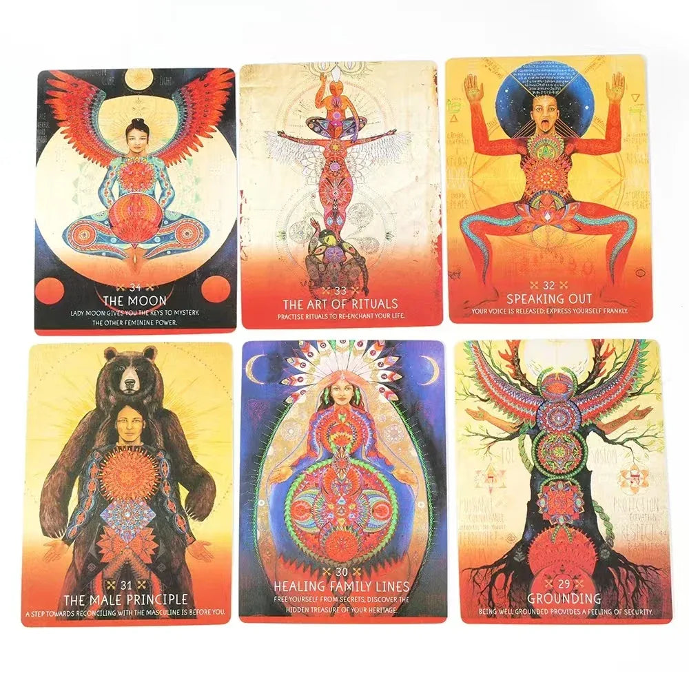🌿 The Medicine Woman Oracle Deck – Discover the Archetypes of the Divine Feminine | 49 Cards With Guidebook | Family Party & Spiritual Practice Edition