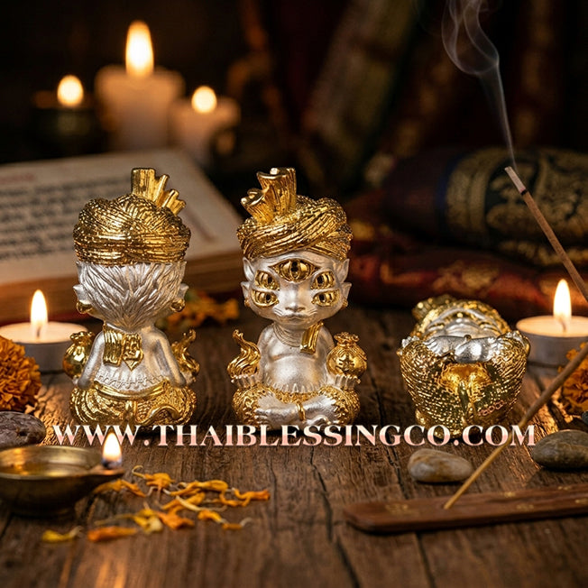 ✨🕉️ Sacred "2K Gold & Silver" Phraya Si Hu Ha Ta (The 4-Ears 5-Eyes Deity) – Instant Wealth Edition: Kruba Kamfan, Wat Ko Chok (2024 Exclusive) – The High-Frequency Tool for Rapid Financial Breakthroughs, Irresistible Aura, and Absolute Dominance!