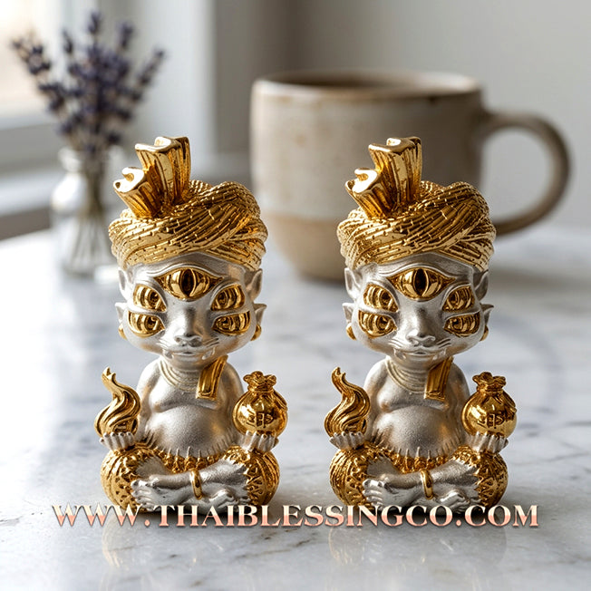 ✨🕉️ Sacred "2K Gold & Silver" Phraya Si Hu Ha Ta (The 4-Ears 5-Eyes Deity) – Instant Wealth Edition: Kruba Kamfan, Wat Ko Chok (2024 Exclusive) – The High-Frequency Tool for Rapid Financial Breakthroughs, Irresistible Aura, and Absolute Dominance!