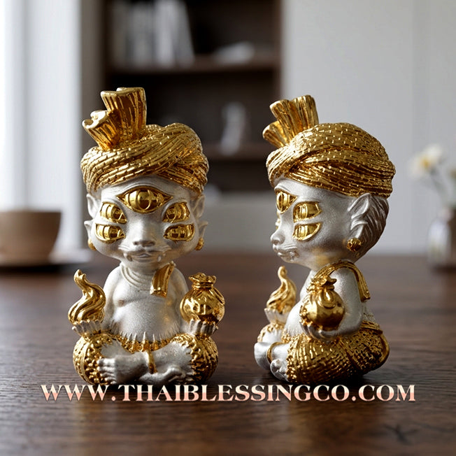 ✨🕉️ Sacred "2K Gold & Silver" Phraya Si Hu Ha Ta (The 4-Ears 5-Eyes Deity) – Instant Wealth Edition: Kruba Kamfan, Wat Ko Chok (2024 Exclusive) – The High-Frequency Tool for Rapid Financial Breakthroughs, Irresistible Aura, and Absolute Dominance!