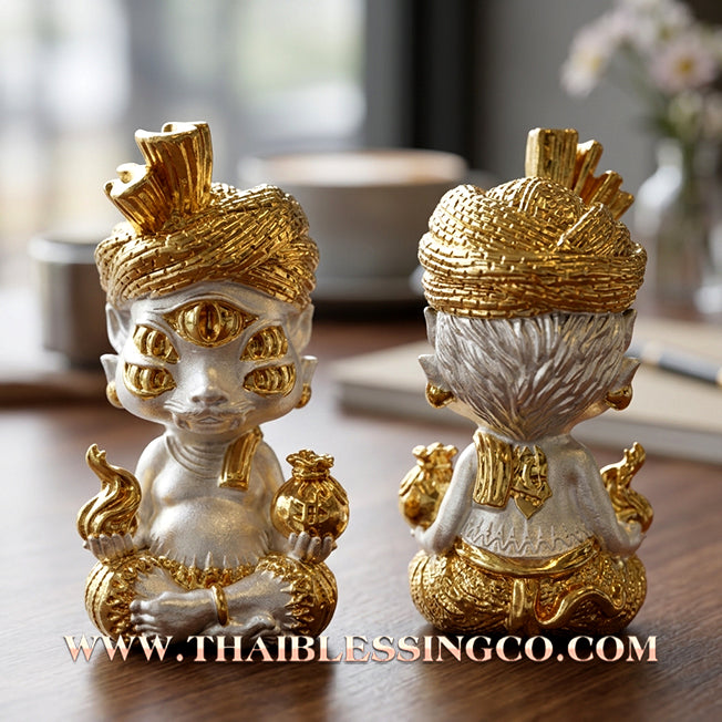 ✨🕉️ Sacred "2K Gold & Silver" Phraya Si Hu Ha Ta (The 4-Ears 5-Eyes Deity) – Instant Wealth Edition: Kruba Kamfan, Wat Ko Chok (2024 Exclusive) – The High-Frequency Tool for Rapid Financial Breakthroughs, Irresistible Aura, and Absolute Dominance!