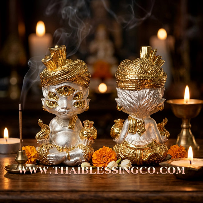 ✨🕉️ Sacred "2K Gold & Silver" Phraya Si Hu Ha Ta (The 4-Ears 5-Eyes Deity) – Instant Wealth Edition: Kruba Kamfan, Wat Ko Chok (2024 Exclusive) – The High-Frequency Tool for Rapid Financial Breakthroughs, Irresistible Aura, and Absolute Dominance!