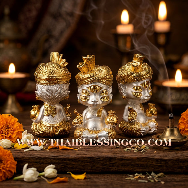 ✨🕉️ Sacred "2K Gold & Silver" Phraya Si Hu Ha Ta (The 4-Ears 5-Eyes Deity) – Instant Wealth Edition: Kruba Kamfan, Wat Ko Chok (2024 Exclusive) – The High-Frequency Tool for Rapid Financial Breakthroughs, Irresistible Aura, and Absolute Dominance!