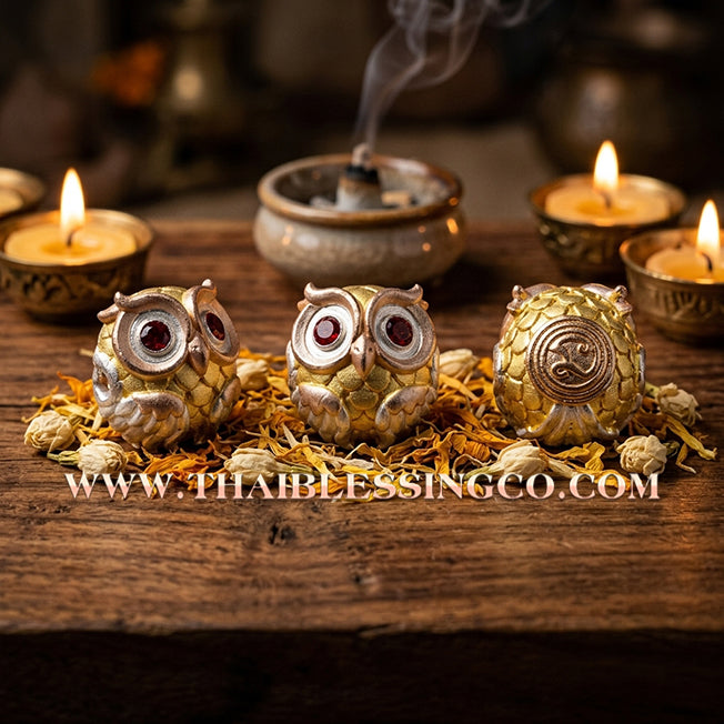 ✨🕉️ Sacred 3K-Plated Bronze "Phaya Nok Thue Thue" (Great Owl of Fortune) – "Kod Heng" Edition: Kruba Tao, Wat Ubosot Ban Lao (2020) – The Ultimate Lanna Talisman for Elite Business Success, Precision Luck, and Never-Ending Wealth