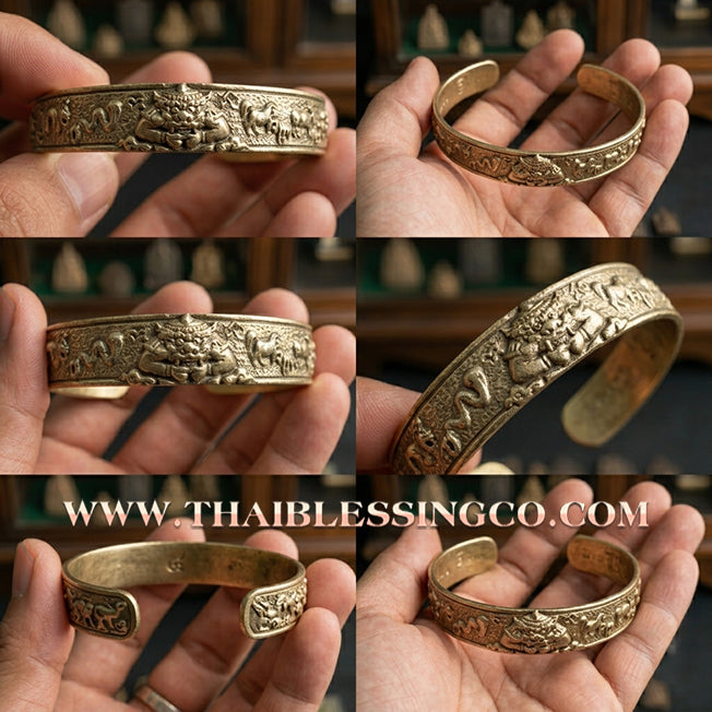 ✨🕉️ Sacred Alpaca "Phra Rahu 12 Zodiacs" Bracelet: Luang Phor Mien (2014 Sao Ha Maha Setthee Edition) – The Legendary "Saturday the 5th" Talisman for Destiny Correction, Total Protection, and Millionaire Fortune