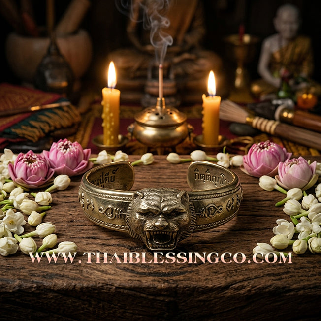 ✨🕉️ Sacred Alpaca Tiger King "Song Nam 57" Power Bracelet: Master Luang Pu Key (2014 Heritage Edition) – The Ultimate Talisman for Invincible Protection, Supreme Authority, and Predatory Wealth Attraction