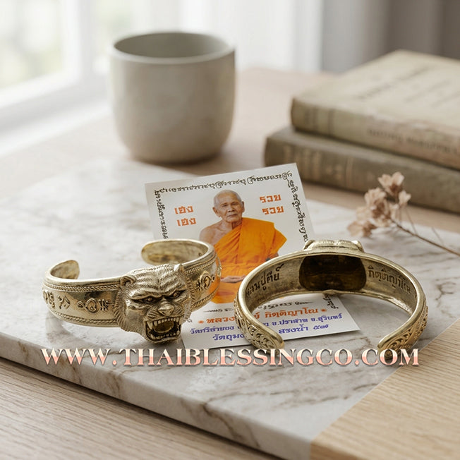✨🕉️ Sacred Alpaca Tiger King "Song Nam 57" Power Bracelet: Master Luang Pu Key (2014 Heritage Edition) – The Ultimate Talisman for Invincible Protection, Supreme Authority, and Predatory Wealth Attraction