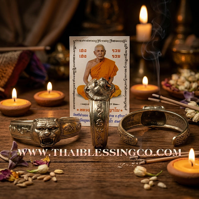 ✨🕉️ Sacred Alpaca Tiger King "Song Nam 57" Power Bracelet: Master Luang Pu Key (2014 Heritage Edition) – The Ultimate Talisman for Invincible Protection, Supreme Authority, and Predatory Wealth Attraction