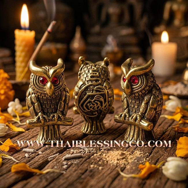 ✨🕉️ Sacred Brass "Phaya Nok Thue Thue" (Great Owl of Fortune): Luang Phor Jaroon, Wat Makubtong (2019 Exclusive Edition) – The Legendary Lanna Talisman for Supreme Gambling Luck, Hidden Wealth, and Unbeatable Financial Mastery