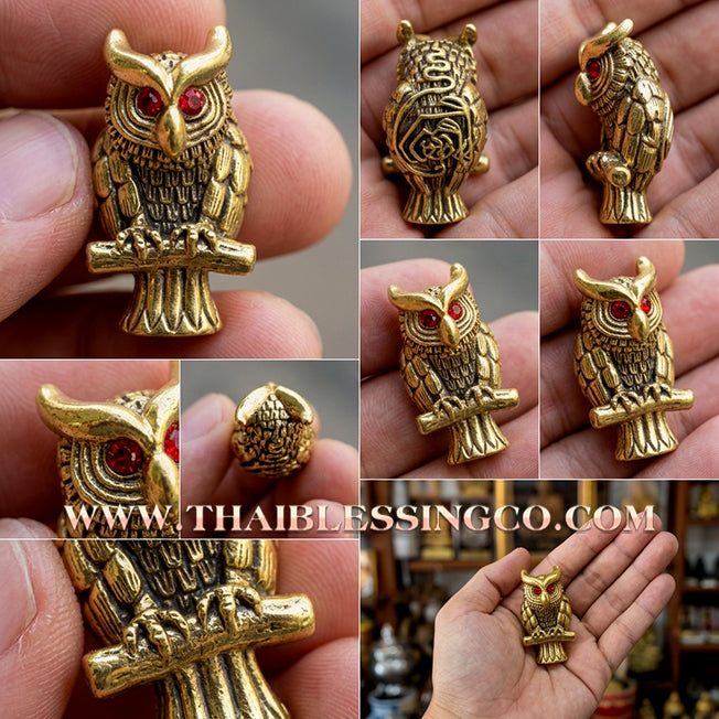 ✨🕉️ Sacred Brass "Phaya Nok Thue Thue" (Great Owl of Fortune): Luang Phor Jaroon, Wat Makubtong (2019 Exclusive Edition) – The Legendary Lanna Talisman for Supreme Gambling Luck, Hidden Wealth, and Unbeatable Financial Mastery