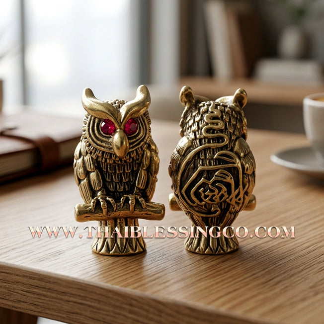 ✨🕉️ Sacred Brass "Phaya Nok Thue Thue" (Great Owl of Fortune): Luang Phor Jaroon, Wat Makubtong (2019 Exclusive Edition) – The Legendary Lanna Talisman for Supreme Gambling Luck, Hidden Wealth, and Unbeatable Financial Mastery