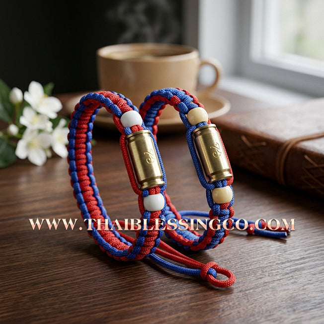 ✨🕉️ Sacred "Bullet Shell" Protection Takrut Bracelet – Maha Choke Maha Setthee Edition: Luang Pho Ap, Wat Thong Sai (2009 Exclusive) – The Ultimate Guardian Talisman for Invincibility, Extreme Wealth, and Absolute Safety