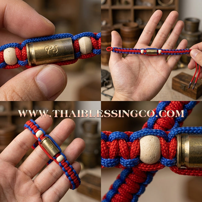 ✨🕉️ Sacred "Bullet Shell" Protection Takrut Bracelet – Maha Choke Maha Setthee Edition: Luang Pho Ap, Wat Thong Sai (2009 Exclusive) – The Ultimate Guardian Talisman for Invincibility, Extreme Wealth, and Absolute Safety