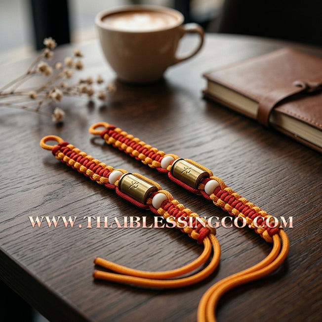 ✨🕉️ Sacred "Bullet Shell" Protection Takrut Bracelet – Maha Choke Maha Setthee Edition: Luang Pho Ap, Wat Thong Sai (2009 Exclusive) – The Ultimate Guardian Talisman for Invincibility, Extreme Wealth, and Absolute Safety