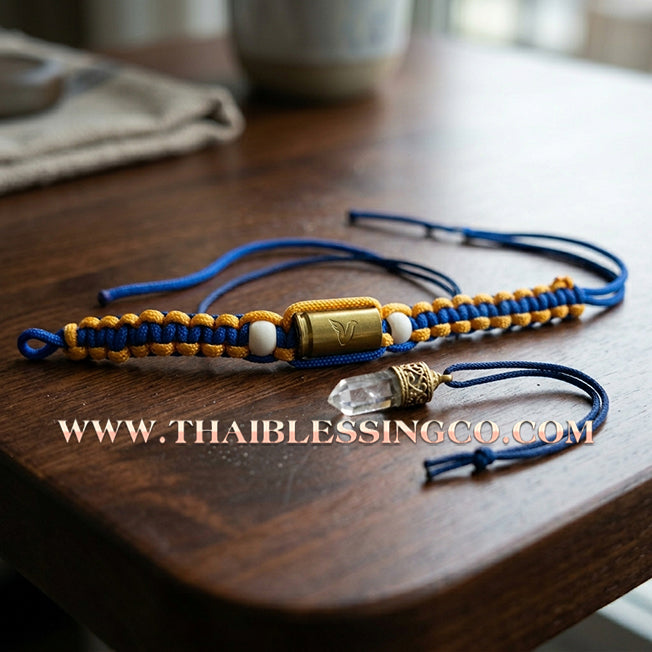 ✨🕉️ Sacred "Bullet Shell" Protection Takrut Bracelet – Maha Choke Maha Setthee Edition: Luang Pho Ap, Wat Thong Sai (2009 Exclusive) – The Ultimate Guardian Talisman for Invincibility, Extreme Wealth, and Absolute Safety