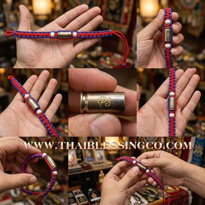 ✨🕉️ Sacred "Bullet Shell" Protection Takrut Bracelet – Maha Choke Maha Setthee Edition: Luang Pho Ap, Wat Thong Sai (2009 Exclusive) – The Ultimate Guardian Talisman for Invincibility, Extreme Wealth, and Absolute Safety