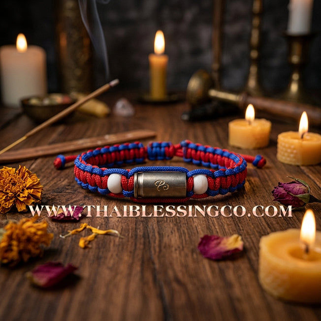 ✨🕉️ Sacred "Bullet Shell" Protection Takrut Bracelet – Maha Choke Maha Setthee Edition: Luang Pho Ap, Wat Thong Sai (2009 Exclusive) – The Ultimate Guardian Talisman for Invincibility, Extreme Wealth, and Absolute Safety