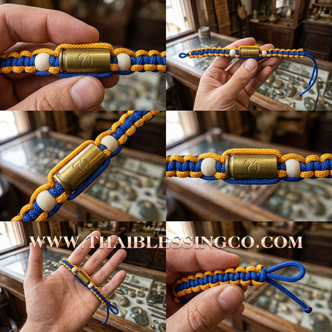 ✨🕉️ Sacred "Bullet Shell" Protection Takrut Bracelet – Maha Choke Maha Setthee Edition: Luang Pho Ap, Wat Thong Sai (2009 Exclusive) – The Ultimate Guardian Talisman for Invincibility, Extreme Wealth, and Absolute Safety