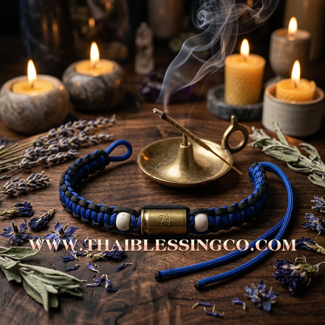 ✨🕉️ Sacred "Bullet Shell" Protection Takrut Bracelet – Maha Choke Maha Setthee Edition: Luang Pho Ap, Wat Thong Sai (2009 Exclusive) – The Ultimate Guardian Talisman for Invincibility, Extreme Wealth, and Absolute Safety