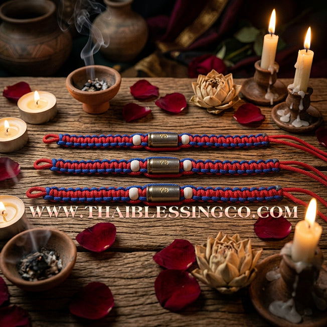✨🕉️ Sacred "Bullet Shell" Protection Takrut Bracelet – Maha Choke Maha Setthee Edition: Luang Pho Ap, Wat Thong Sai (2009 Exclusive) – The Ultimate Guardian Talisman for Invincibility, Extreme Wealth, and Absolute Safety