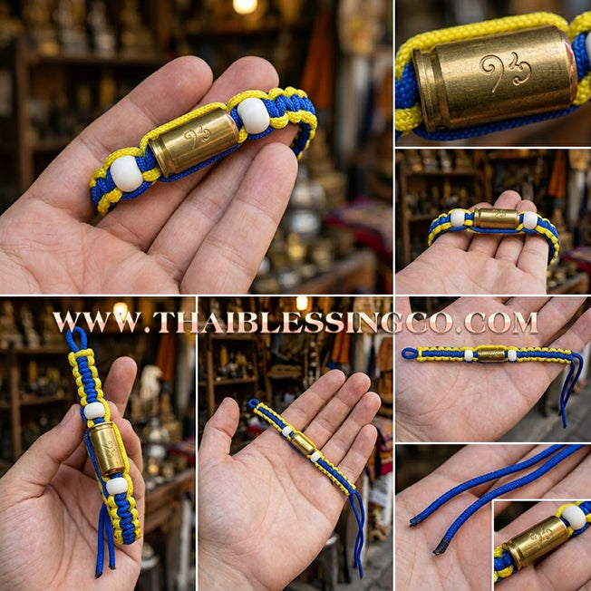 ✨🕉️ Sacred "Bullet Shell" Protection Takrut Bracelet – Maha Choke Maha Setthee Edition: Luang Pho Ap, Wat Thong Sai (2009 Exclusive) – The Ultimate Guardian Talisman for Invincibility, Extreme Wealth, and Absolute Safety