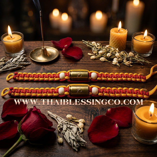 ✨🕉️ Sacred "Bullet Shell" Protection Takrut Bracelet – Maha Choke Maha Setthee Edition: Luang Pho Ap, Wat Thong Sai (2009 Exclusive) – The Ultimate Guardian Talisman for Invincibility, Extreme Wealth, and Absolute Safety