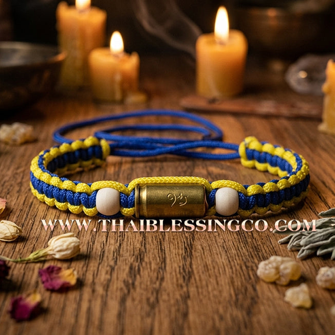 ✨🕉️ Sacred "Bullet Shell" Protection Takrut Bracelet – Maha Choke Maha Setthee Edition: Luang Pho Ap, Wat Thong Sai (2009 Exclusive) – The Ultimate Guardian Talisman for Invincibility, Extreme Wealth, and Absolute Safety