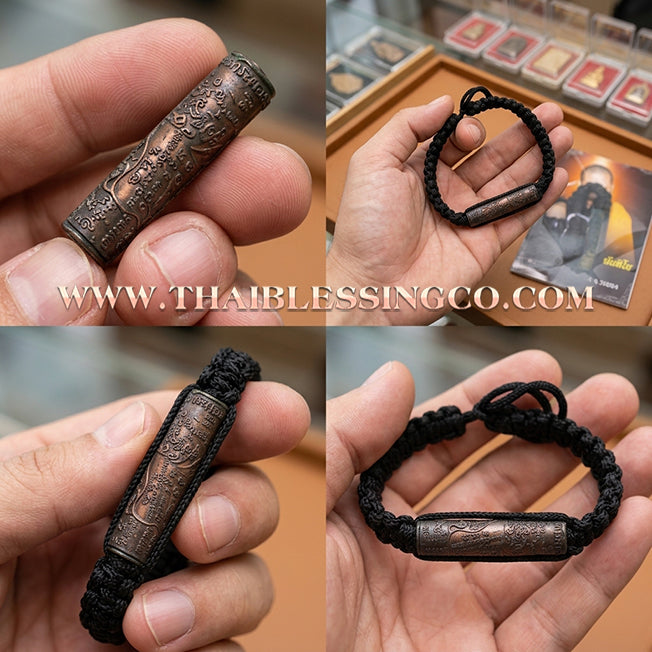 ✨🕉️ Sacred Copper "Phaya Mu Thongdaeng" (Wild Boar of Power) Takrud Bracelet: Phra-achan Som Khit, Wat Bueng Ta Ta (2014 Exclusive Edition) – The Invincible Talisman for Absolute Protection, Market Dominance, and Miraculous Fortune