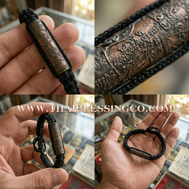 ✨🕉️ Sacred Copper "Phaya Mu Thongdaeng" (Wild Boar of Power) Takrud Bracelet: Phra-achan Som Khit, Wat Bueng Ta Ta (2014 Exclusive Edition) – The Invincible Talisman for Absolute Protection, Market Dominance, and Miraculous Fortune