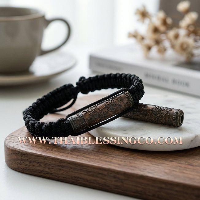 ✨🕉️ Sacred Copper "Phaya Mu Thongdaeng" (Wild Boar of Power) Takrud Bracelet: Phra-achan Som Khit, Wat Bueng Ta Ta (2014 Exclusive Edition) – The Invincible Talisman for Absolute Protection, Market Dominance, and Miraculous Fortune