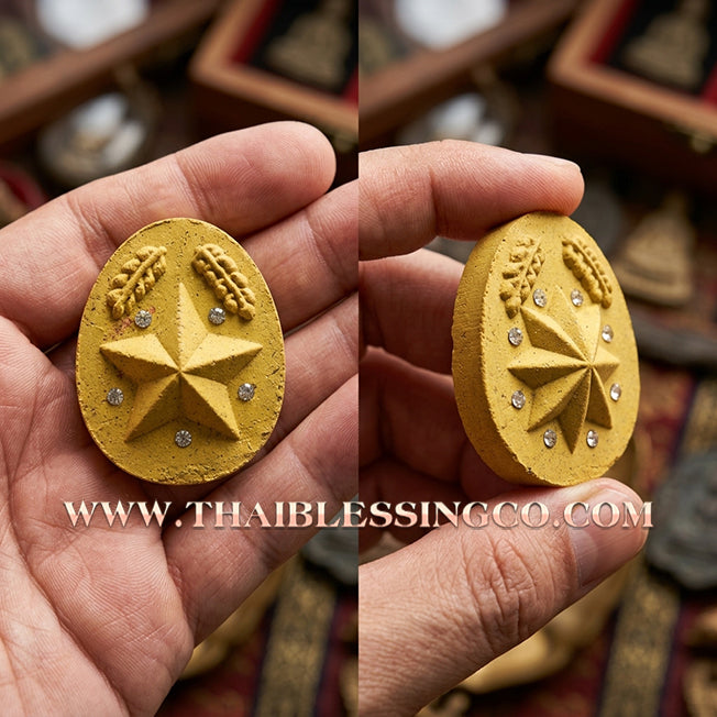 🌟 Sacred "Dao Kham Duang" (The Destiny-Supporting Star) – 108 Holy Powder Edition: Luang Pu Saen, Wat Pa Lelai (2019) – The Ultimate Celestial Anchor for Unshakeable Fortune, Career Advancement, and Absolute Prosperity!
