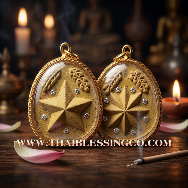 🌟 Sacred "Dao Kham Duang" (The Destiny-Supporting Star) – 108 Holy Powder Edition: Luang Pu Saen, Wat Pa Lelai (2019) – The Ultimate Celestial Anchor for Unshakeable Fortune, Career Advancement, and Absolute Prosperity!