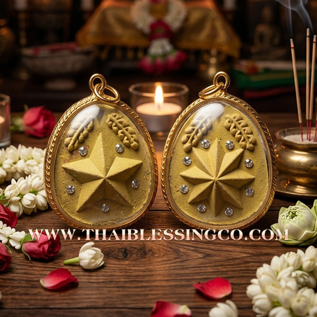 🌟 Sacred "Dao Kham Duang" (The Destiny-Supporting Star) – 108 Holy Powder Edition: Luang Pu Saen, Wat Pa Lelai (2019) – The Ultimate Celestial Anchor for Unshakeable Fortune, Career Advancement, and Absolute Prosperity!