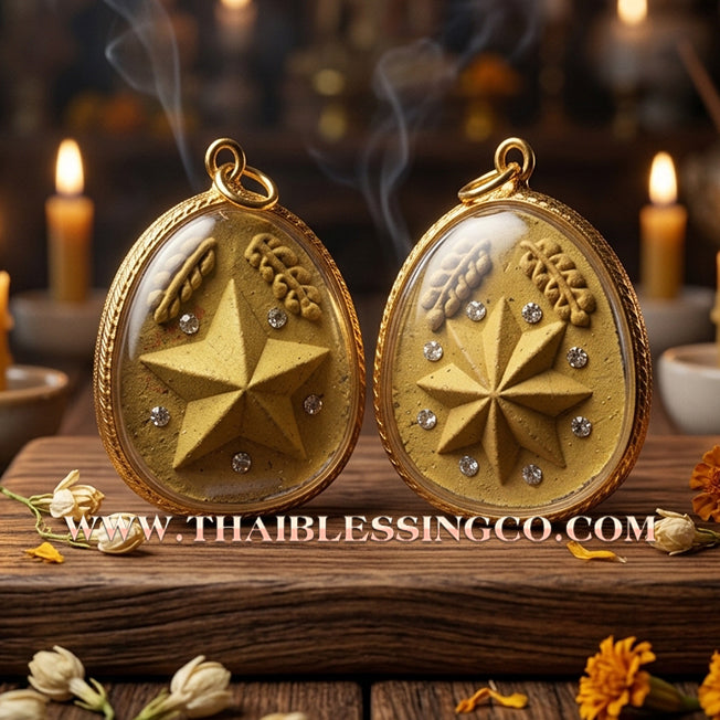 🌟 Sacred "Dao Kham Duang" (The Destiny-Supporting Star) – 108 Holy Powder Edition: Luang Pu Saen, Wat Pa Lelai (2019) – The Ultimate Celestial Anchor for Unshakeable Fortune, Career Advancement, and Absolute Prosperity!